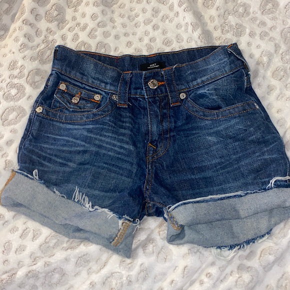 True Religion self cut shorts 💙🧡 - Picture 2 of 5